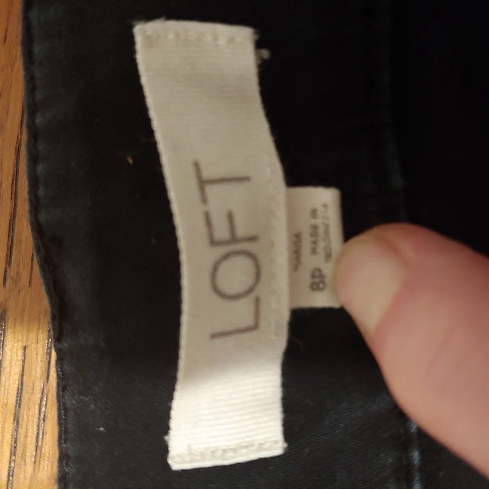 Loft Marisa Cut Ankle Skinny Pants Size 8 Petite Black - Picture 4 of 10